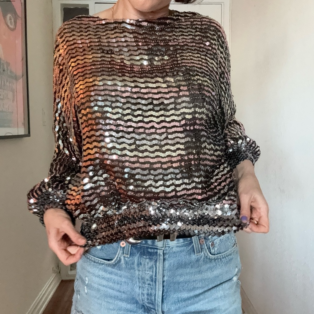 Glamorous Sequin Batwing Blouse - image 4